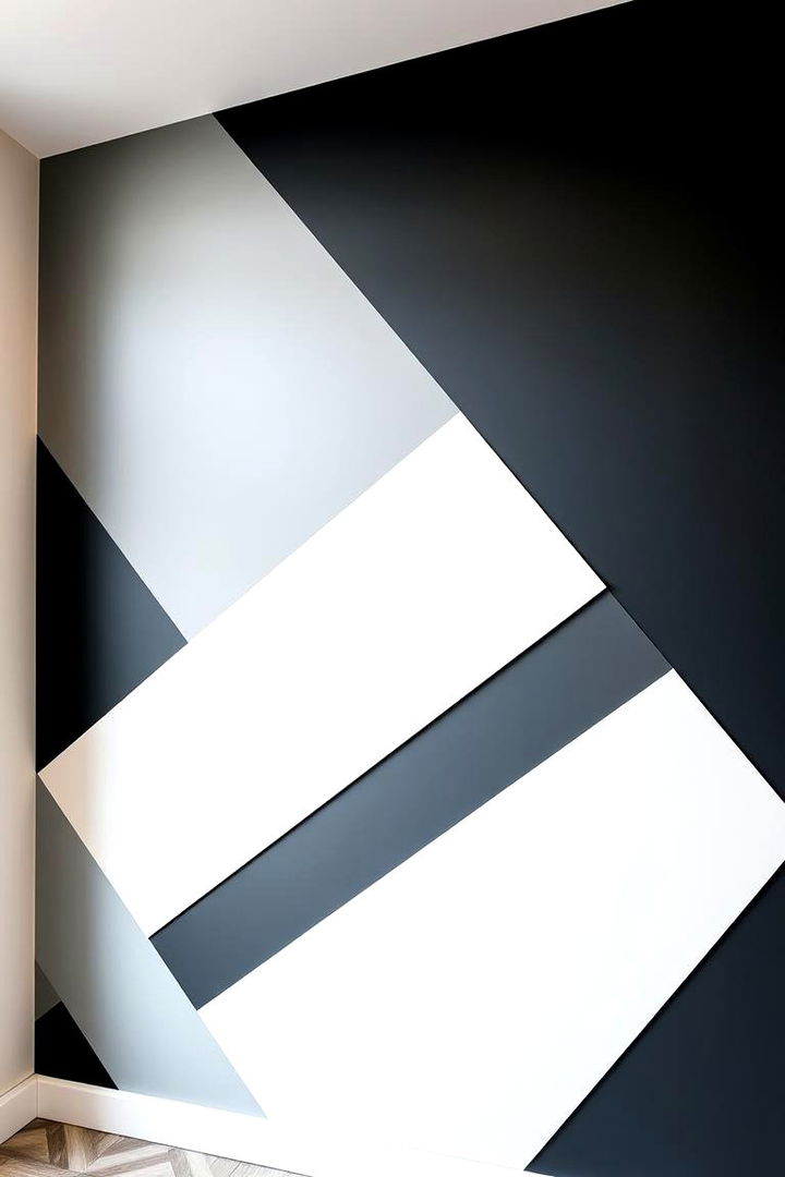 Contemporary Geometric Art - 22 Fireplace Accent Wall Ideas
