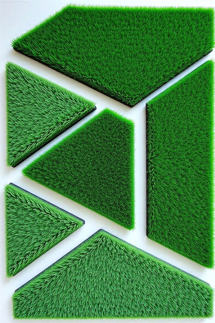 Contemporary Geometric Layout - 22 Artificial Grass Wall Design Ideas