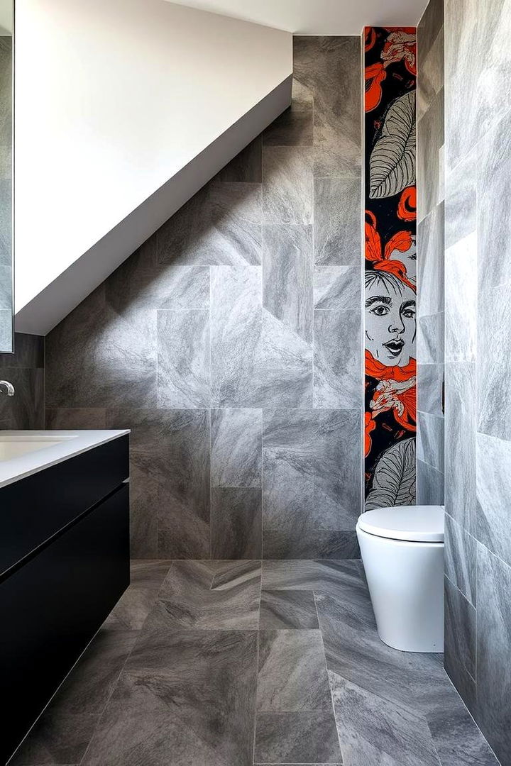 Contemporary Geometric Patterns - 22 Grey Tile Bathroom Ideas