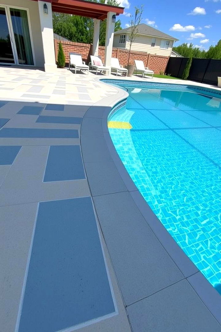 Contemporary Geometric Patterns - 22 Stamped Concrete Pool Deck Ideas