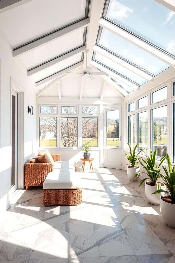 Contemporary Geometric Patterns - 22 Sunroom Tile Floor Ideas