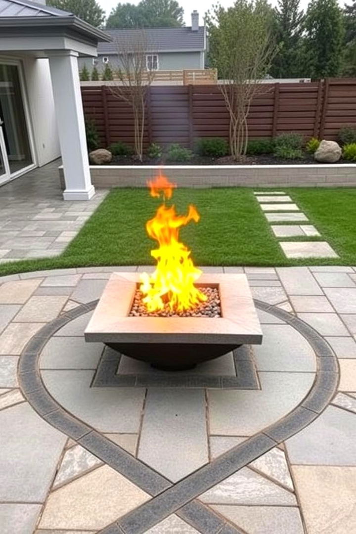 Contemporary Geometry and Bold Lines - 22 stamped concrete patio with fire pit ideas