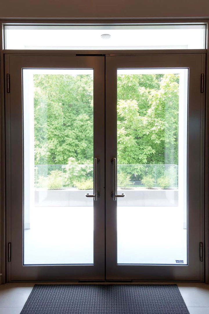 Contemporary Glass Accents - 22 Double Front Door Ideas