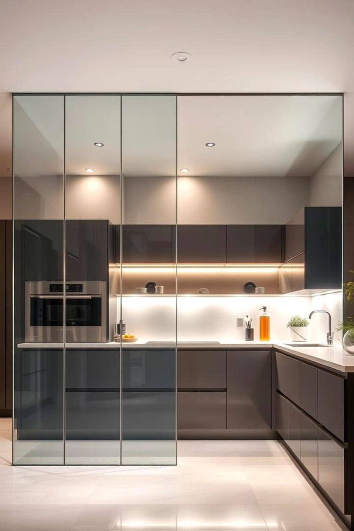 Contemporary Glass Beauty - 22 Kitchen Backsplash Ideas