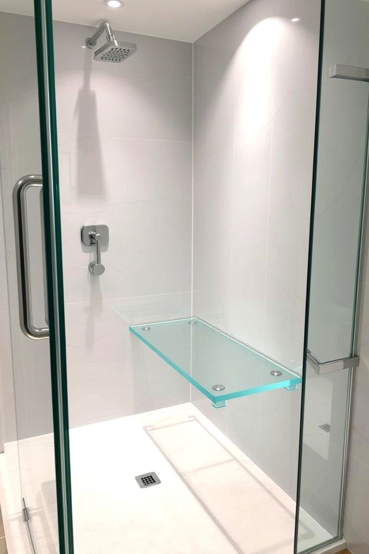 Contemporary Glass Bench Design - 22 Shower Bench Ideas