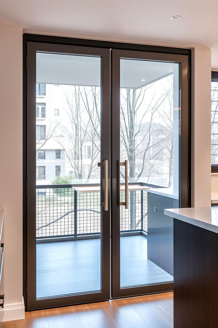 Contemporary Glass Door Style - 22 Kitchen Door Design Ideas