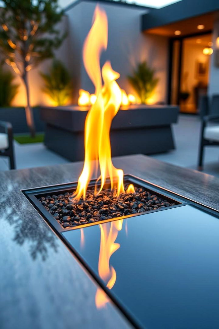 Contemporary Glass Elements - 22 Backyard Fire Pit Ideas Landscaping