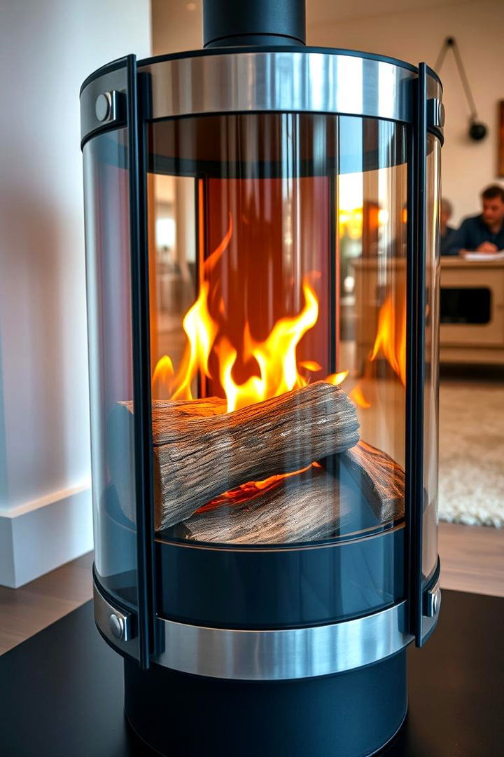 Contemporary Glass Enclosed Log Burner - 22 Log Burner Ideas