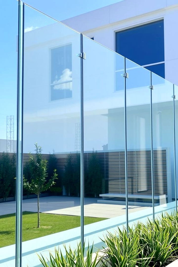 Contemporary Glass Fence - 22 Backyard Fence Ideas