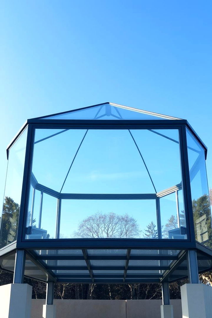 Contemporary Glass Gazebo - 22 Backyard Gazebo Ideas