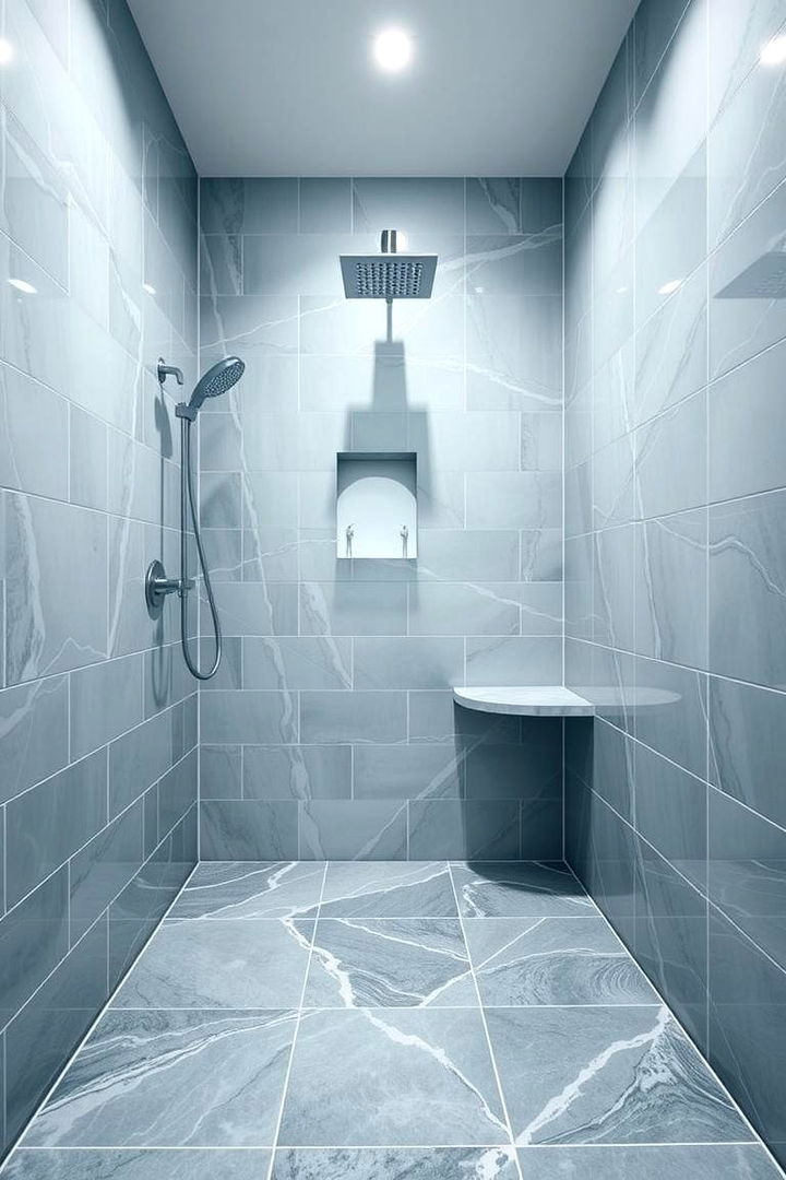 Contemporary Glass Glow - 22 Shower Floor Tile Ideas