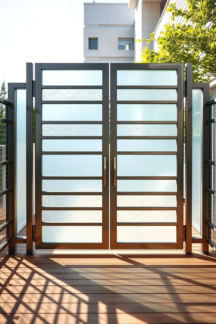 Contemporary Glass Inlays - 22 Deck Gate Ideas