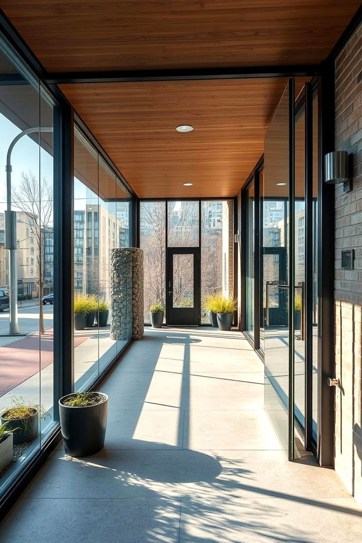 Contemporary Glass Porch with Sleek Lines - 22 Glass Porch Design Ideas