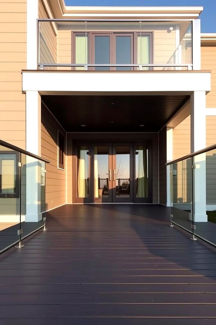 Contemporary Glass Railings - 22 Front Porch Deck Ideas