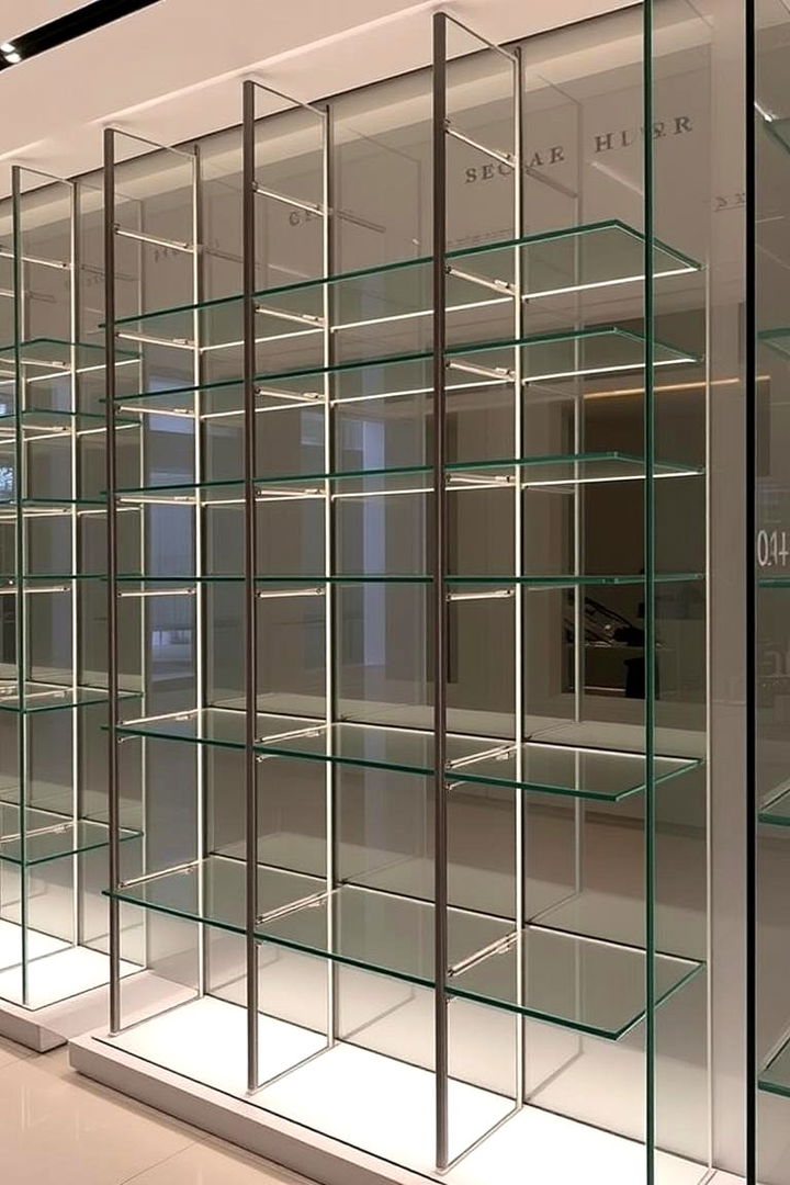 Contemporary Glass Shelves - 22 Floating Shelves Ideas
