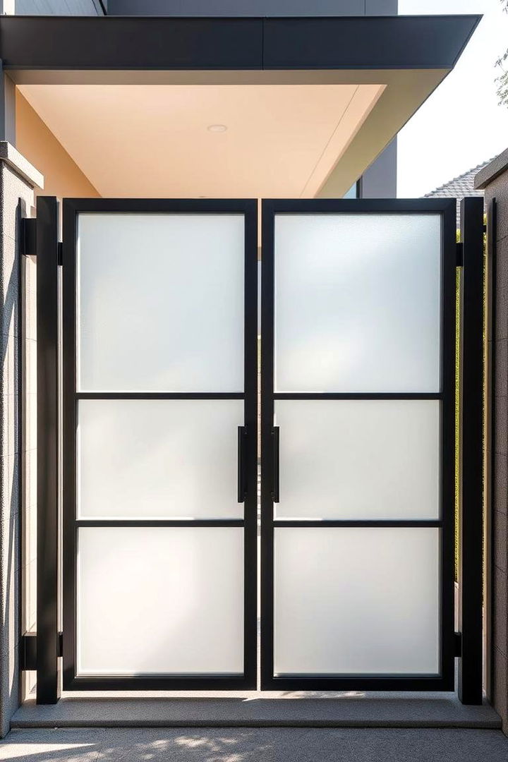 Contemporary Glass and Metal Gate - 22 Driveway Gate Ideas