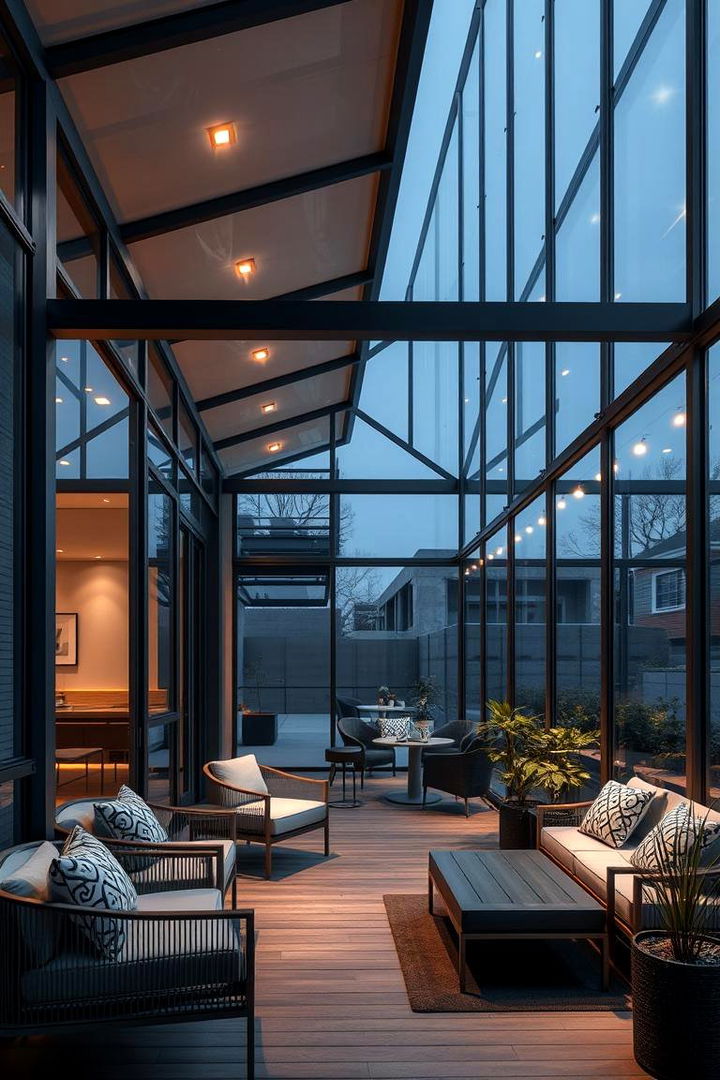 Contemporary Glass and Metal Veranda - 22 Veranda Ideas