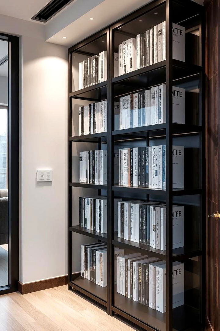 Contemporary Glass and Metal - 22 Corner Bookshelf Ideas