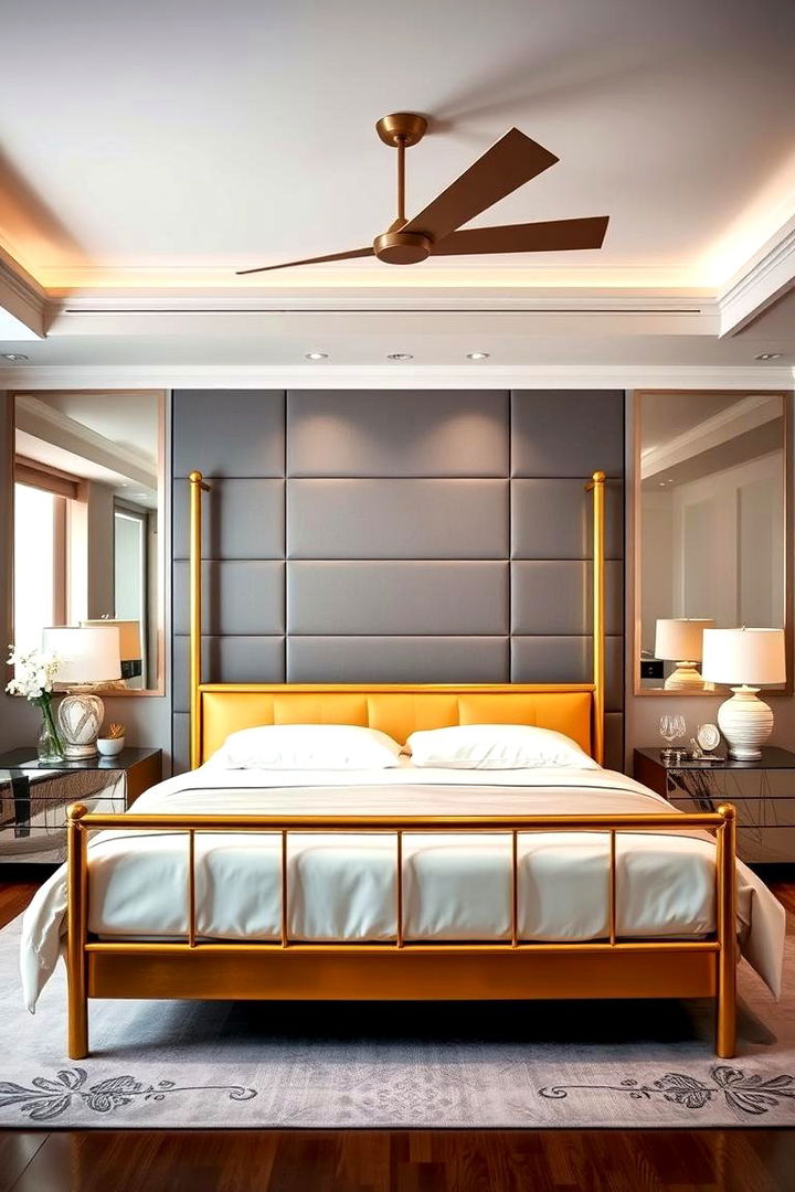 Contemporary Gold Bed Frames - 22 Gold Bedroom Ideas
