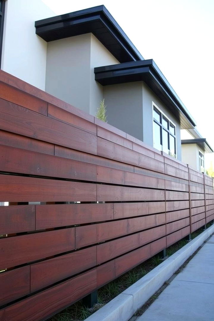Contemporary Horizontal Board Fence - 22 Privacy Fence Ideas