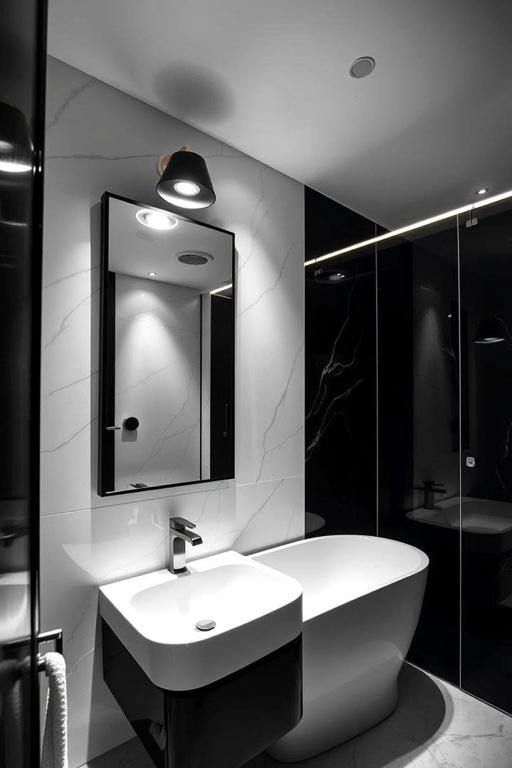 Contemporary Illumination - 22 Black and White Bathroom Ideas