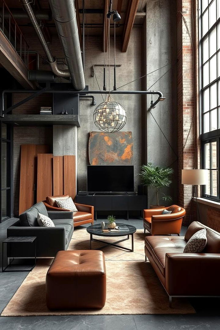Contemporary Industrial Fusion - 22 Grey and White Living Room Ideas