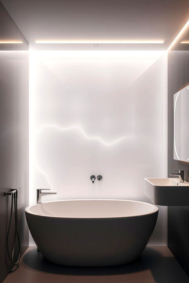 Contemporary LED Backlit Walls - 22 Bathroom Wall Ideas