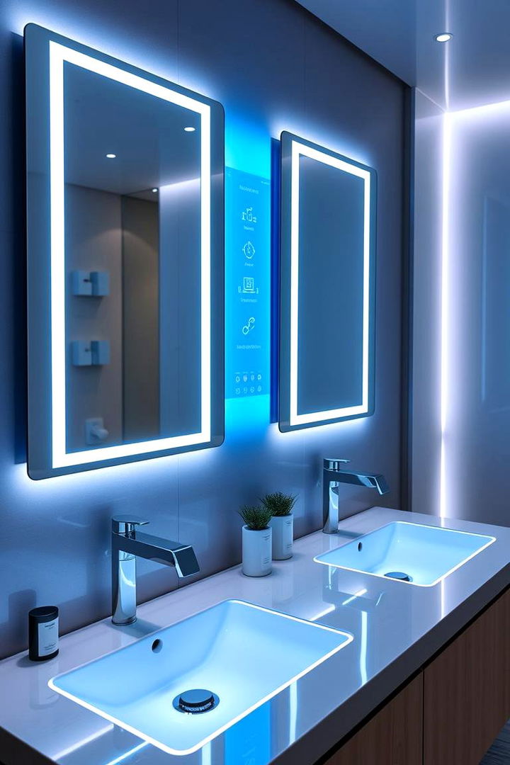 Contemporary LED Lighting - 22 Double Vanity Bathroom Ideas