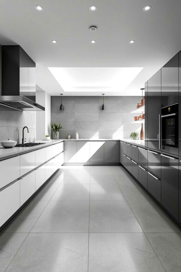 Contemporary Large Tiles - 22 Black and White Kitchen Backsplash Ideas