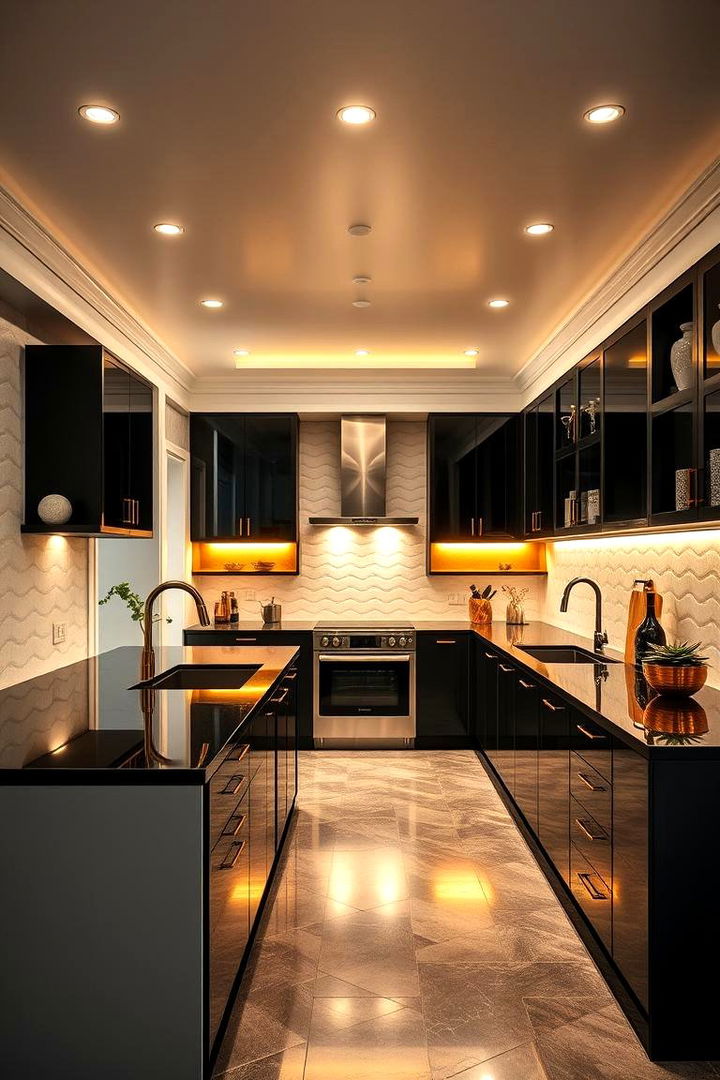 Contemporary Lighting Designs - 22 black white and gold kitchen ideas