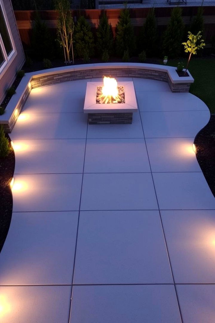 Contemporary Lighting Enhancements - 22 Concrete Paver Patio Fire Pit Ideas