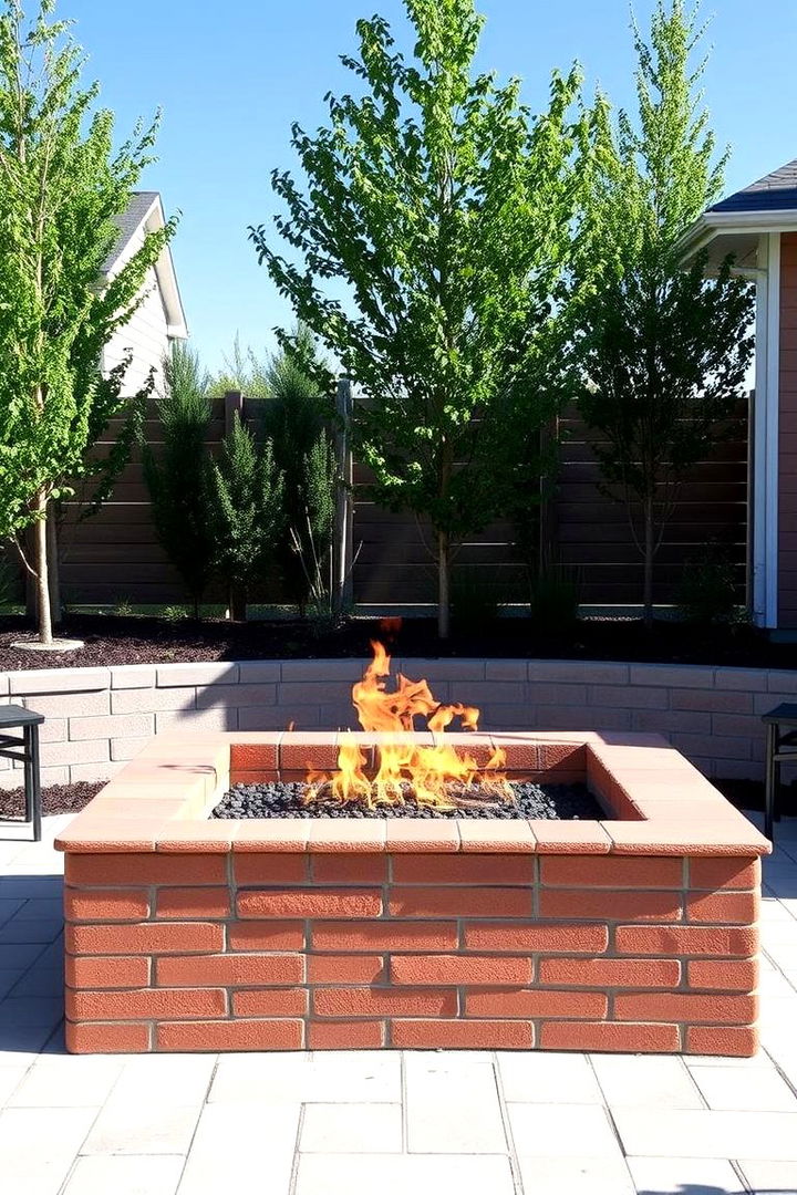 Contemporary Linear Arrangement - 22 Brick Fire Pit Ideas