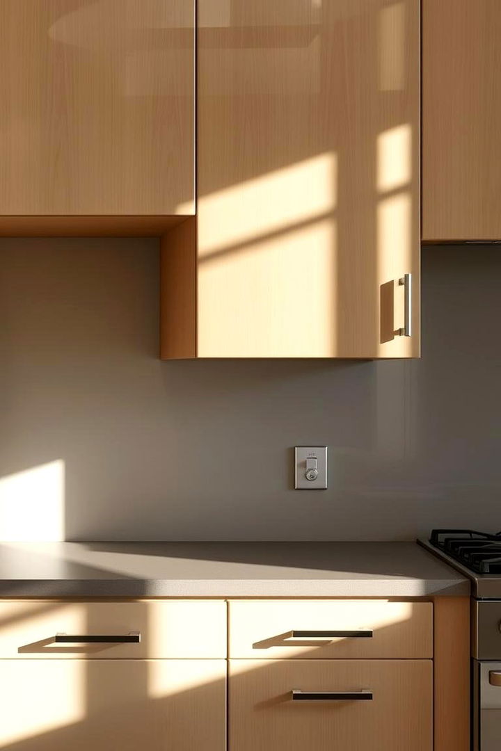 Contemporary Maple with Gloss Features - 22 Maple Kitchen Cabinets Ideas