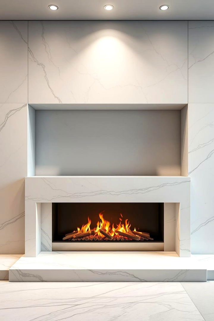 Contemporary Marble Flair - 22 Marble Fireplace Ideas