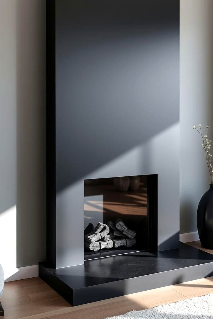 Contemporary Matte Black Finish - 22 Black Fireplace Ideas