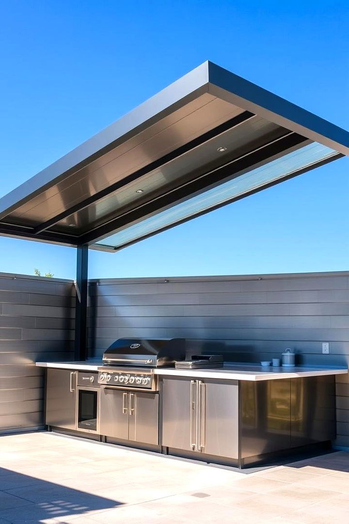 Contemporary Metal Sheeting - 22 Outdoor Kitchen Roof Ideas