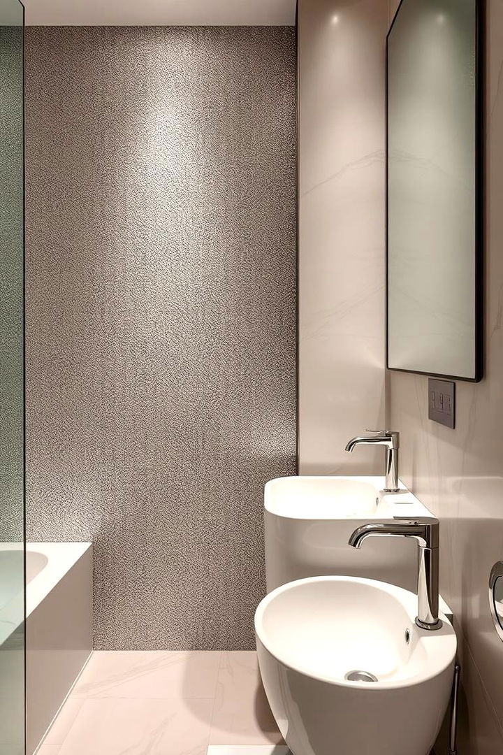 Contemporary Metallic Sheen - 22 Bathroom Accent Wall Ideas