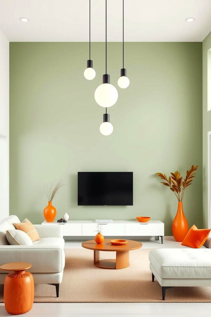 Contemporary Minimalist Design - 22 Green and Orange Living Room Ideas