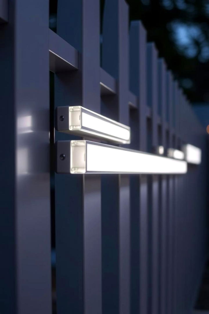 Contemporary Minimalist Light Bars - 22 Fence Lighting Ideas