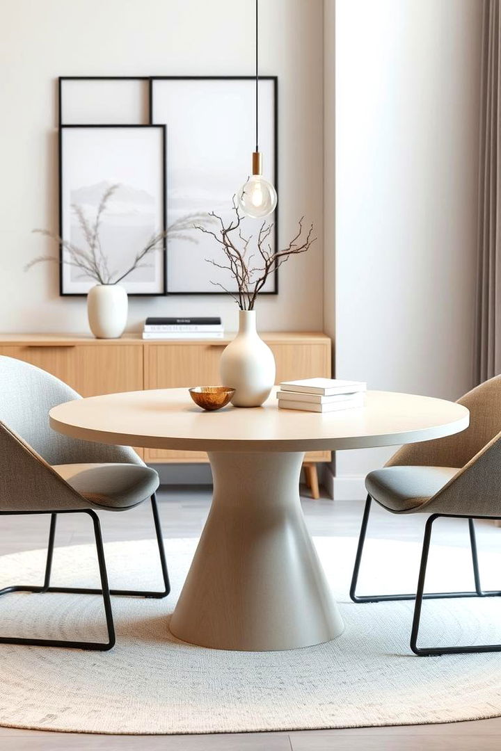 Contemporary Minimalist Setting - 22 Round Table Decor Ideas