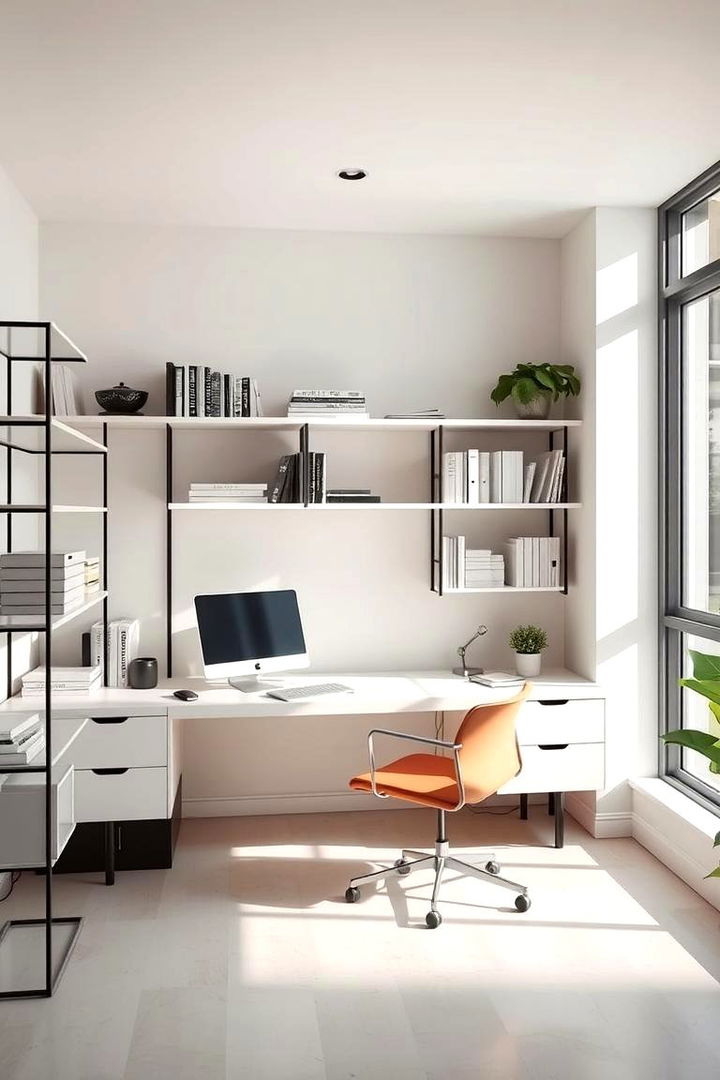 Contemporary Minimalist Shelving - 22 Office Shelving Ideas