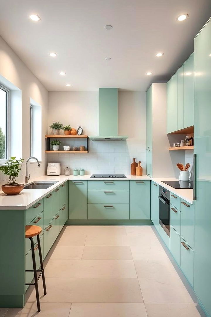 Contemporary Mint Green Minimalism - 22 Mint Green Kitchen Ideas