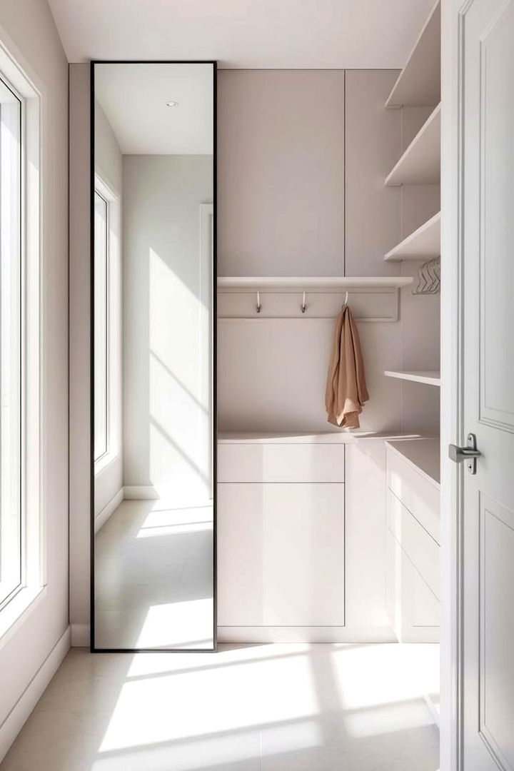 Contemporary Mirror Feature Closet - 22 Entry Closet Ideas