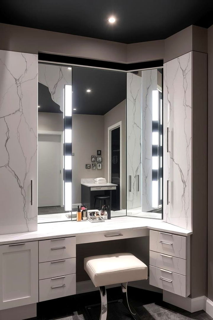 Contemporary Mirror Vanity - 22 Makeup Vanity Ideas