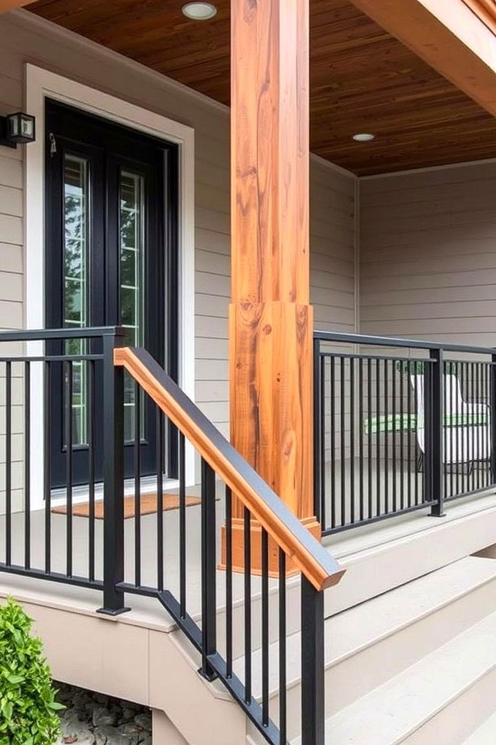 Contemporary Mixed Material Railing - 22 Porch Railing Ideas