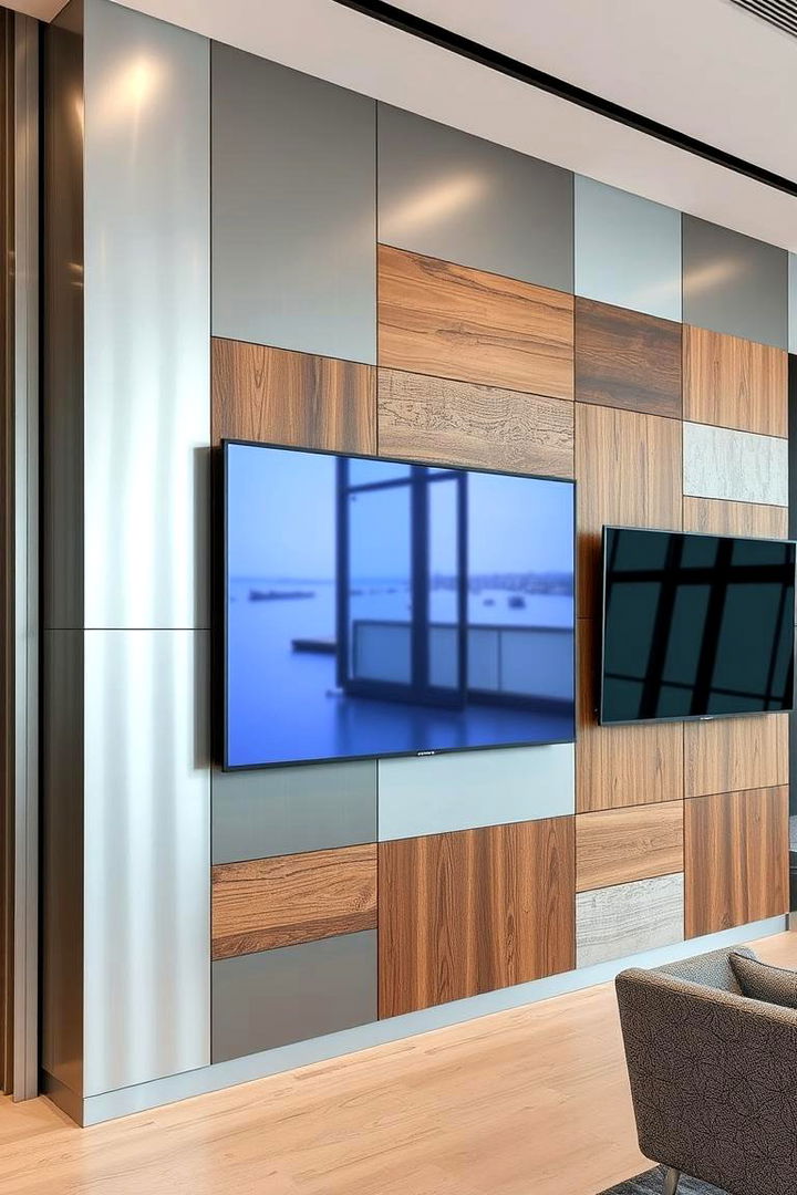Contemporary Mixed Material Walls - 22 Media Wall Ideas