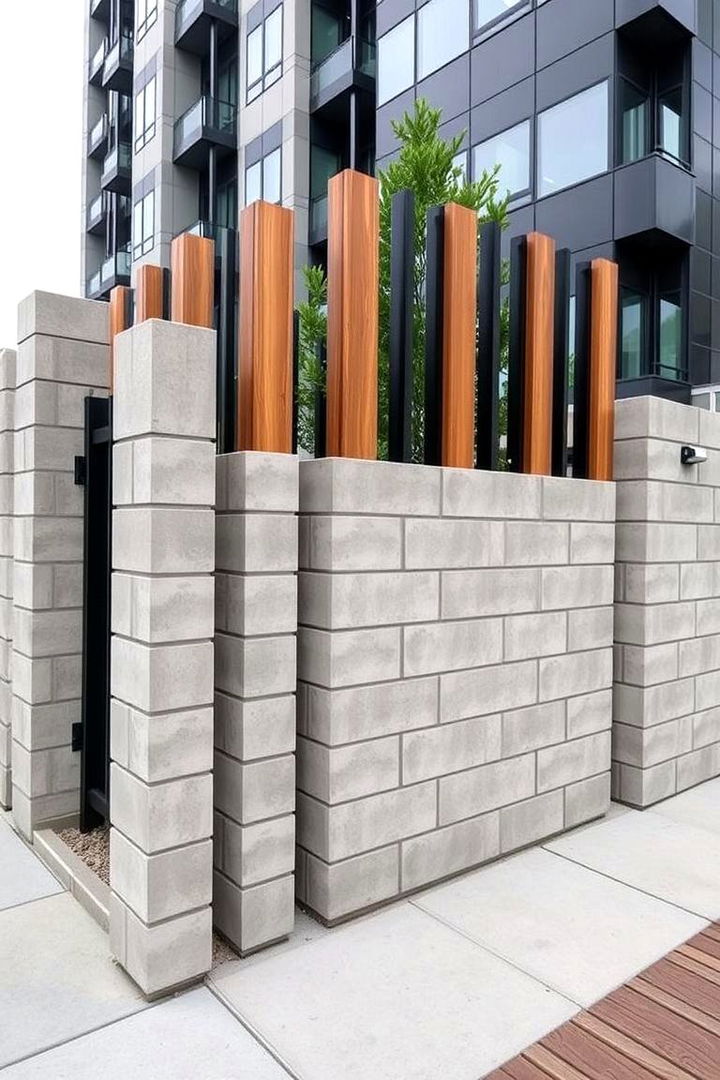 Contemporary Modern Cinder Block Fence - 22 Cinder Block Fence Ideas
