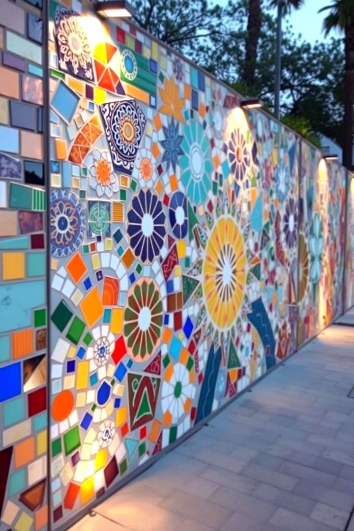 Contemporary Mosaic Art Vibrant Outdoor Expression - 22 Outdoor Wall Decor Ideas