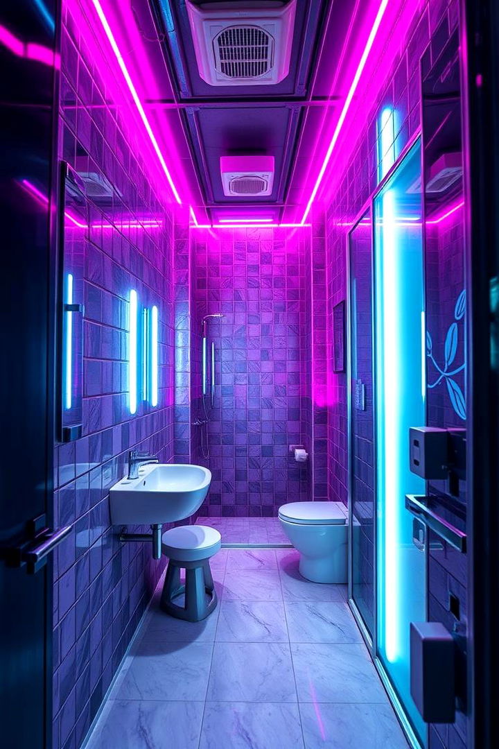 Contemporary Neon Glows - 22 Colorful Bathroom Ideas