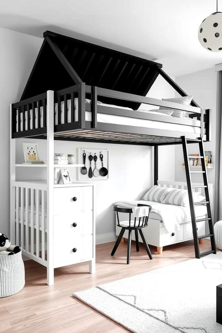 Contemporary Nursery Bunks - 22 Black and White Nursery Ideas